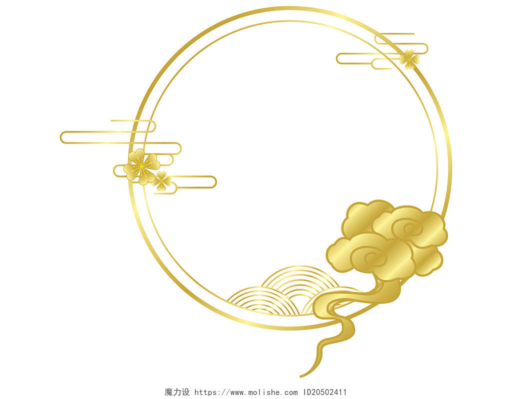 金色边框  祥云边框  花朵  中国风边框 适量边框新年边框